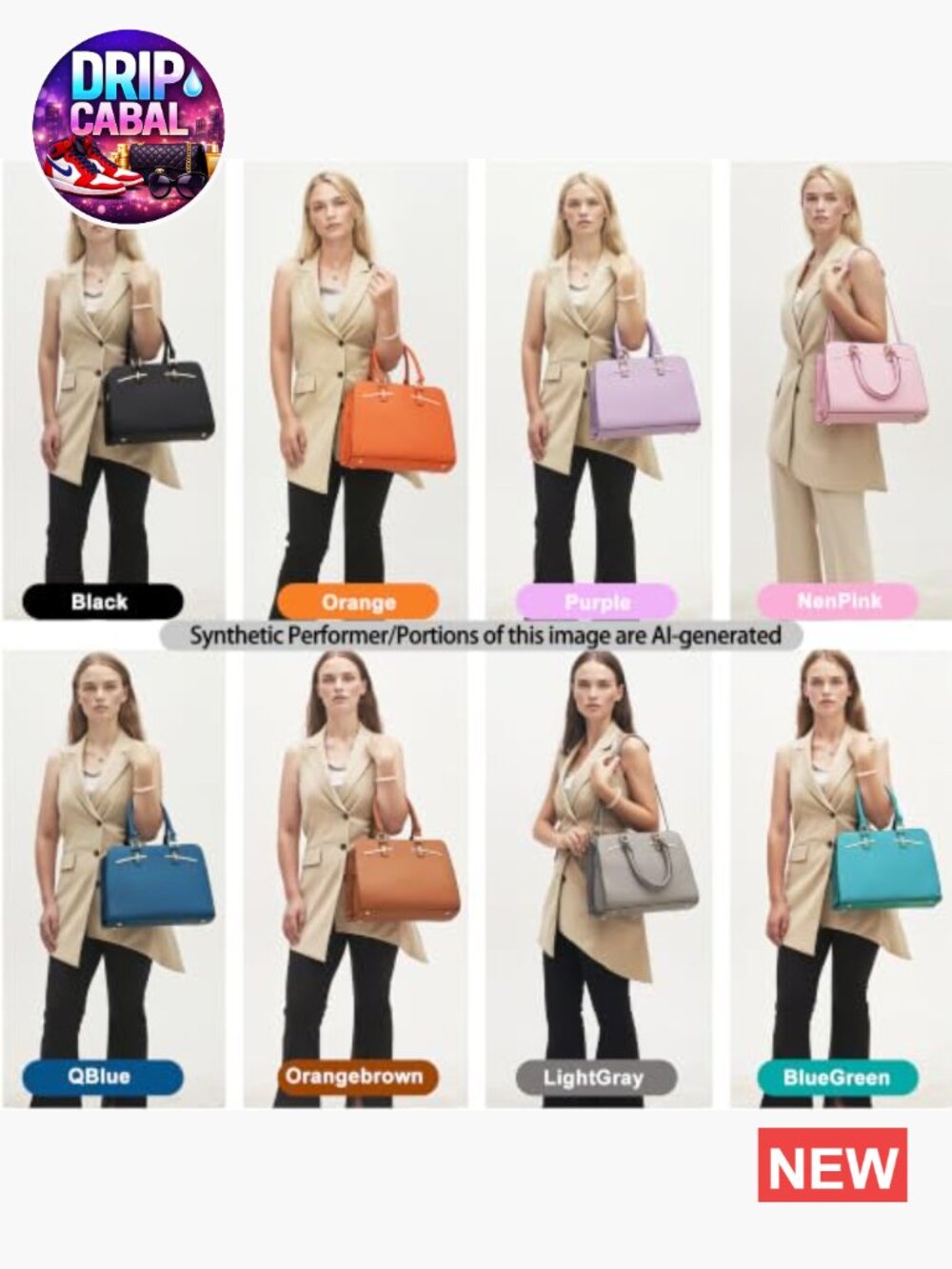 Women's 2-Piece Handbag Set with Wallet, Tote, Satchel, Shoulder Bag, Faux - Picture 6 of 7